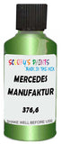 Detail brush applying Green Metallic to a small door scratch on an Mercedes Agt, clean OEM finish