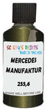 Detail brush applying Green Metallic to a small door scratch on an Mercedes Agt Coupe, clean OEM finish