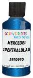 Detail brush applying Blue Metallic to a small door scratch on an Mercedes Agt Coupe, clean OEM finish