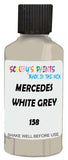 Detail brush applying White Solid to a small door scratch on an Mercedes 219, clean OEM finish