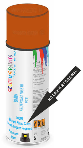 Direct Gloss Spray For Bmw M3 Cabrio Feuerorange Iii P7E Aerosol Paint No Lacquer Required