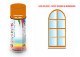 Yellow orange RAL2000 Window and door upvc pvc scratch scuff repar in colour Orange gloss, matt, satin spray for windows and doors