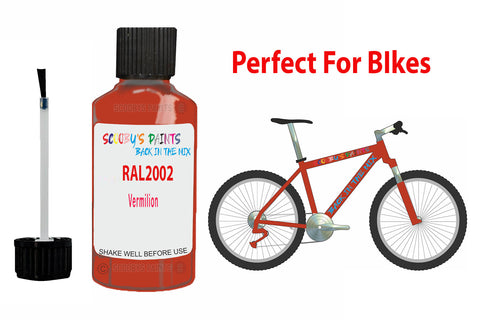 Ral 2002 Vermilion Bicycle Frame Acrylic Orange Metal Bike Touch Up Paint