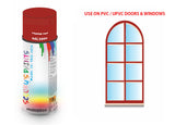 Flame red RAL3000 Window and door upvc pvc scratch scuff repar in colour RED gloss, matt, satin spray for windows and doors