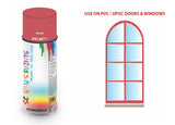 Rose RAL3017 Window and door upvc pvc scratch scuff repar in colour RED gloss, matt, satin spray for windows and doors