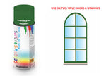Emerald green RAL6001 Window and door upvc pvc scratch scuff repar in colour GREEN gloss, matt, satin spray for windows and doors