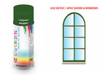 Leaf green RAL6002 Window and door upvc pvc scratch scuff repar in colour GREEN gloss, matt, satin spray for windows and doors