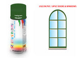 Leaf green RAL6002 Window and door upvc pvc scratch scuff repar in colour GREEN gloss, matt, satin spray for windows and doors