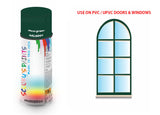 Moss green RAL6005 Window and door upvc pvc scratch scuff repar in colour GREEN gloss, matt, satin spray for windows and doors