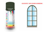 Chrome green RAL6020 Window and door upvc pvc scratch scuff repar in colour GREEN gloss, matt, satin spray for windows and doors