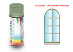 Pale green RAL6021 Window and door upvc pvc scratch scuff repar in colour GREEN gloss, matt, satin spray for windows and doors
