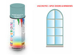 Pastel turquoise RAL6034 Window and door upvc pvc scratch scuff repar in colour GREEN gloss, matt, satin spray for windows and doors