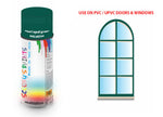 Pearl opal green RAL6036 Window and door upvc pvc scratch scuff repar in colour GREEN gloss, matt, satin spray for windows and doors