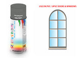 Mouse grey RAL7005 Window and door upvc pvc scratch scuff repar in colour SILVER-GREY gloss, matt, satin spray for windows and doors
