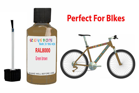 Ral 8000 Green Brown Bicycle Frame Acrylic Gold Metal Bike Touch Up Paint