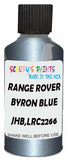 Detail brush applying Blue Metallic to a small door scratch on an Land Rover , clean OEM finish