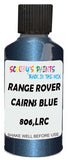 Detail brush applying Blue Metallic to a small door scratch on an Land Rover Defender, clean OEM finish