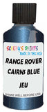 Detail brush applying Blue Metallic to a small door scratch on an Land Rover Defender, clean OEM finish