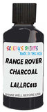 Detail brush applying Black Solid to a small door scratch on an Land Rover , clean OEM finish