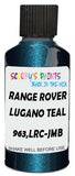 Detail brush applying Blue Metallic to a small door scratch on an Land Rover Defender, clean OEM finish