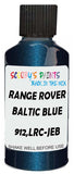 Detail brush applying Blue Metallic to a small door scratch on an Land Rover Lr4, clean OEM finish