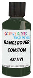 Detail brush applying Green Solid to a small door scratch on an Land Rover Defender, clean OEM finish