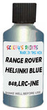 Detail brush applying Blue Metallic to a small door scratch on an Land Rover Freelander, clean OEM finish
