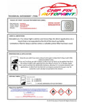 Data Safety Sheet Vauxhall Corsa Abalone White 42B/486B/42C 2016-2020 White Instructions for use paint