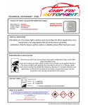 Data Safety Sheet Vauxhall Insignia Abalone White 42B/486B/42C 2016-2020 White Instructions for use paint