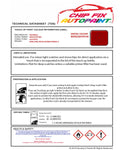 Data Safety Sheet Vauxhall Karl Absolute Red Gg2/497B 2017-2019 Red Instructions for use paint