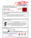 Data Safety Sheet Vauxhall Mokka X Absolute Red Gg2/497B 2017-2019 Red Instructions for use paint