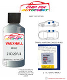 paint code location sticker Vauxhall Cabrio/Convertible Air Blue 21C/20P/4Mu 2003-2011 Grey plate find code