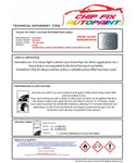 Data Safety Sheet Vauxhall Cabrio/Convertible Air Blue 21C/20P/4Mu 2003-2011 Grey Instructions for use paint