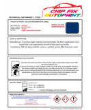 Data Safety Sheet Vauxhall Cavalier Aircraft Blue 18L/682 1986-1995 Blue Instructions for use paint