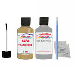 ALFA ROMEO YELLOW PIPER Paint Code 116 Car Touch Up aNTI Rust primer undercoat