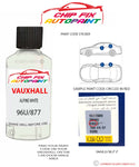 paint code location sticker Vauxhall Campo Alpine White 96U/877 1999-2002 White plate find code