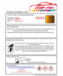 Data Safety Sheet Vauxhall Karl Amber Orange Gl5/427B 2016-2019 Red Instructions for use paint