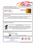 Data Safety Sheet Vauxhall Mokka X Amber Orange Gl5/427B 2016-2019 Red Instructions for use paint