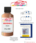 paint code location sticker Vauxhall Vectra Antelope 91L/490 1998-2000 Brown plate find code