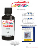 paint code location sticker Vauxhall Vectra Anthrazit 38L 2000-2000 Grey/Silver plate find code