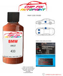 paint code location sticker Bmw Z3 Roadster Apricot 433 1999-2001 Red plate find code