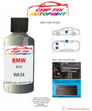 paint code location sticker Bmw 3 Series Touring Arctic Wa34 2004-2013 Grey plate find code