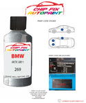 paint code location sticker Bmw 8 Series Arctic Grey 1 269 1990-1997 Grey plate find code