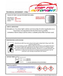 Data Safety Sheet Bmw Z3 Roadster Arctic Silver 309 1988-2003 Grey Instructions for use paint