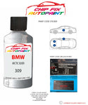 paint code location sticker Bmw 8 Series Arctic Silver 309 1988-2003 Grey plate find code