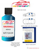 paint code location sticker Vauxhall Vectra Arden Blue 82T/12U/291 1996-2017 Blue plate find code