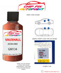 paint code location sticker Vauxhall Corsa Arizona Amber Gm134 2003-2003 Orange plate find code