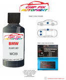 paint code location sticker Bmw 1 Series Atlantic Grey Wc09 2014-2018 Grey plate find code