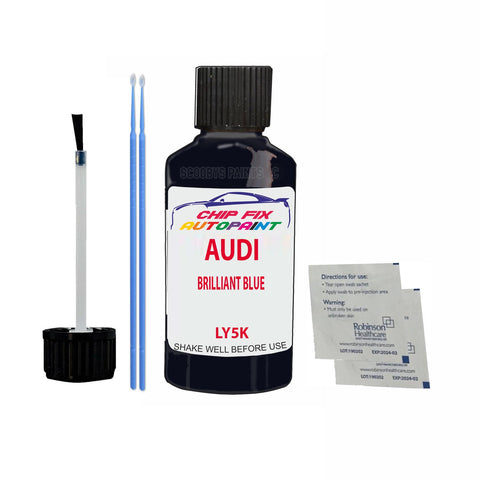 Paint For Audi S6 Brilliant Blue 1988-2007 Code Ly5K Touch Up Paint Scratch Repair