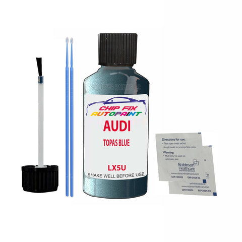 Paint For Audi A5 Topas Blue 2007-2009 Code Lx5U Touch Up Paint Scratch Repair